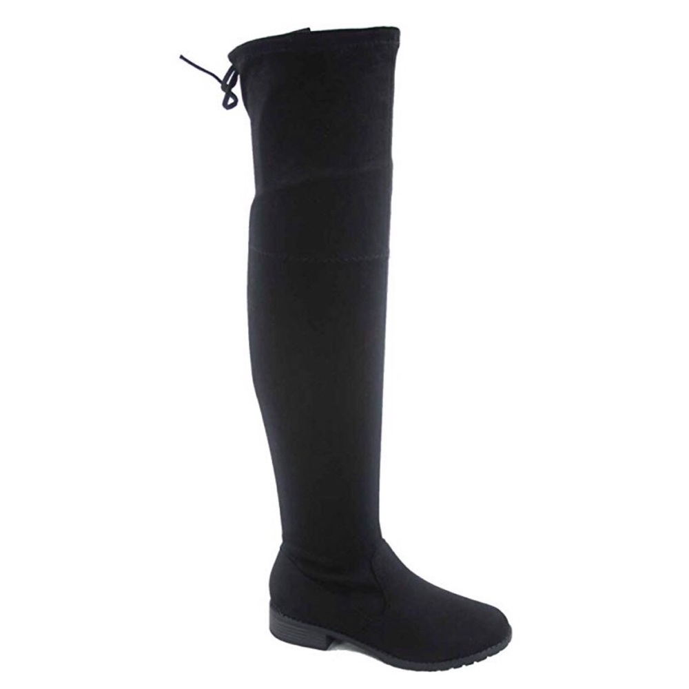 Black Over The Knee Boots - Picture 2 of 6